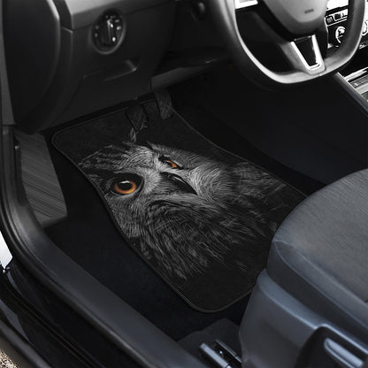 Owl Portrait Print Front Car Floor Mats