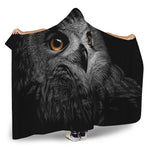 Owl Portrait Print Hooded Blanket