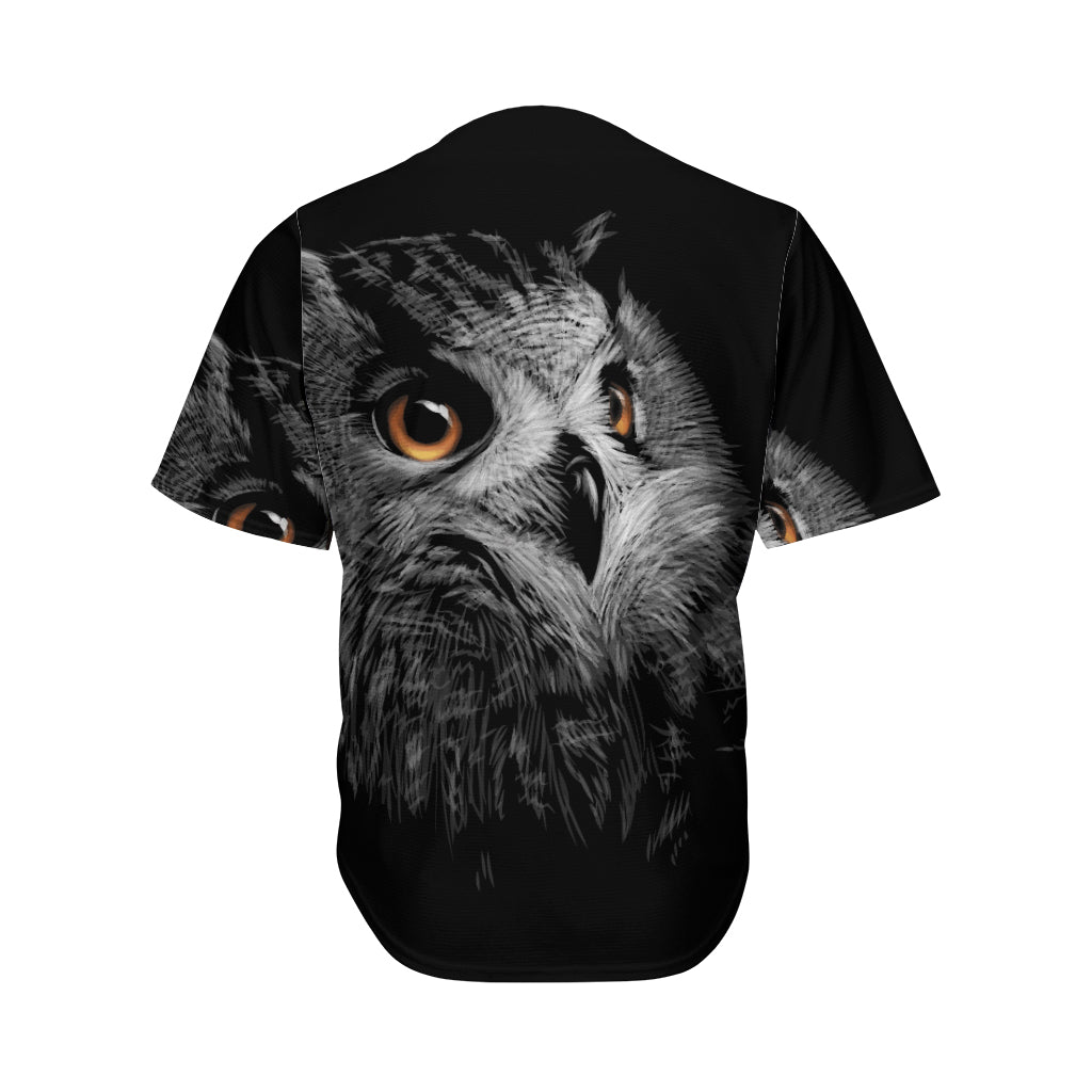 Owl Portrait Print Men's Baseball Jersey