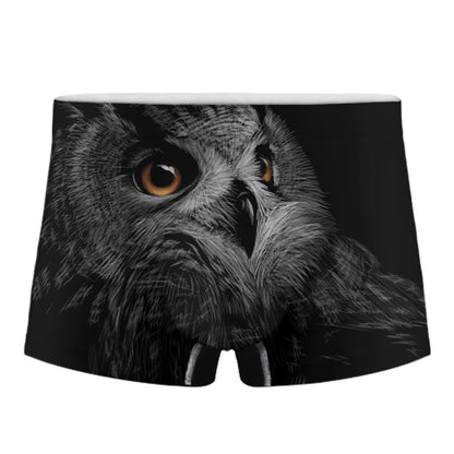 Owl Portrait Print Men's Boxer Briefs