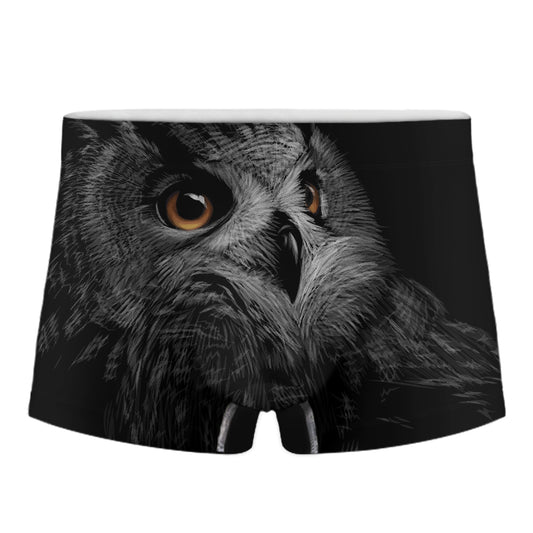 Owl Portrait Print Men's Boxer Briefs