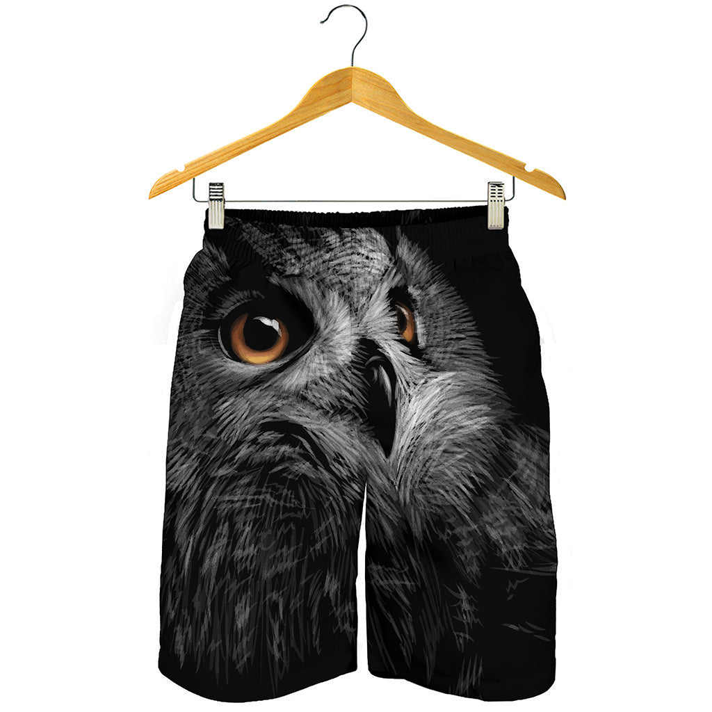 Owl Portrait Print Men's Shorts