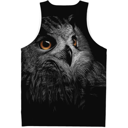 Owl Portrait Print Men's Tank Top