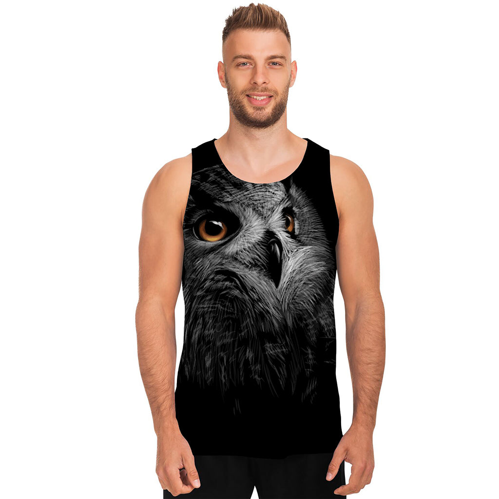 Owl Portrait Print Men's Tank Top