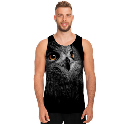 Owl Portrait Print Men's Tank Top