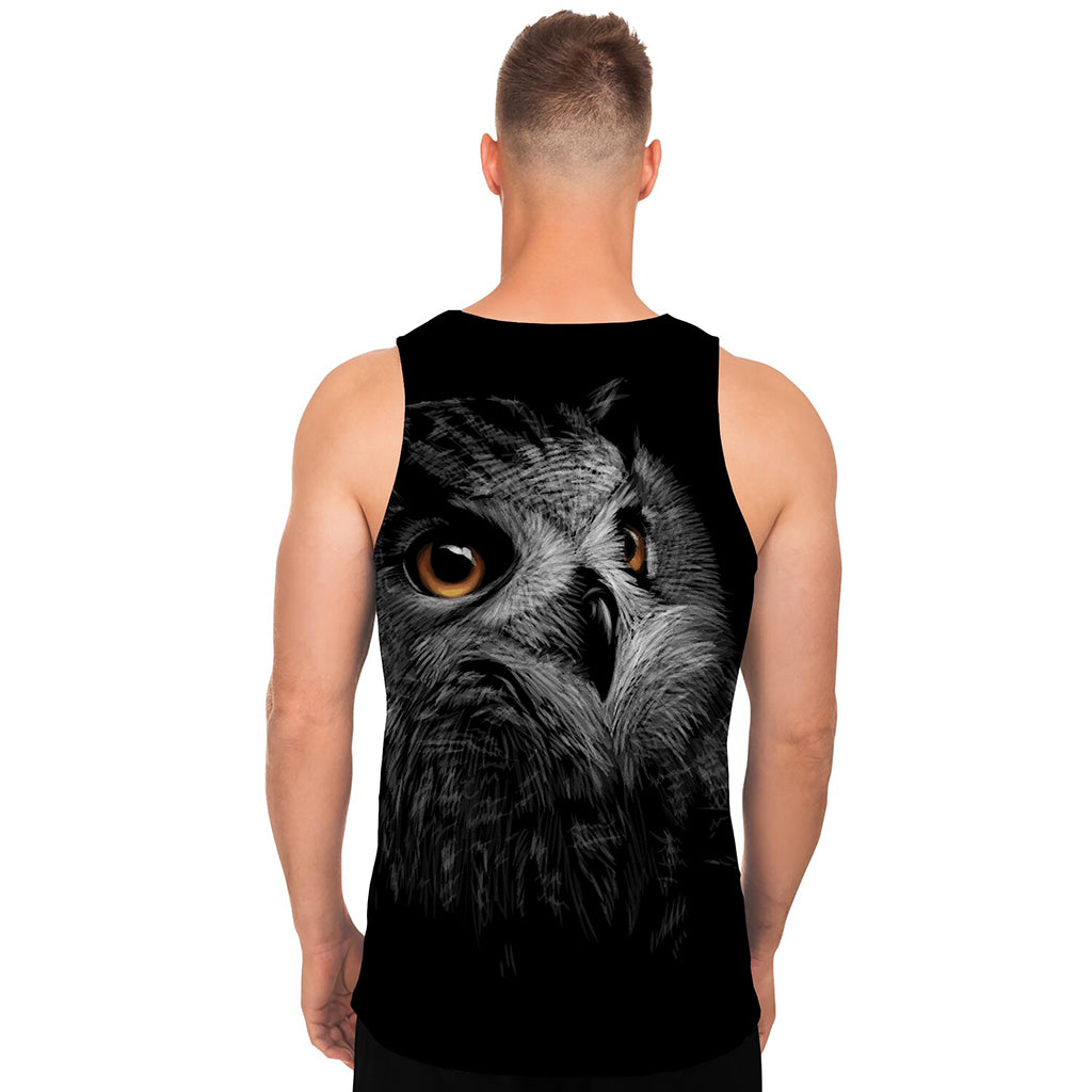 Owl Portrait Print Men's Tank Top