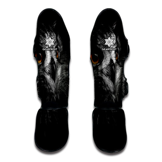 Owl Portrait Print Muay Thai Shin Guard