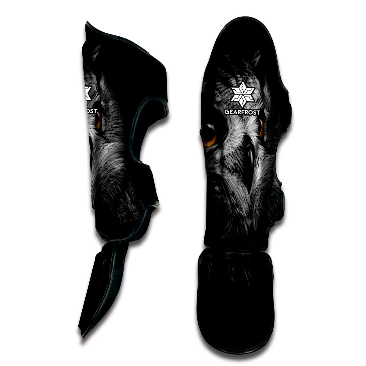 Owl Portrait Print Muay Thai Shin Guard