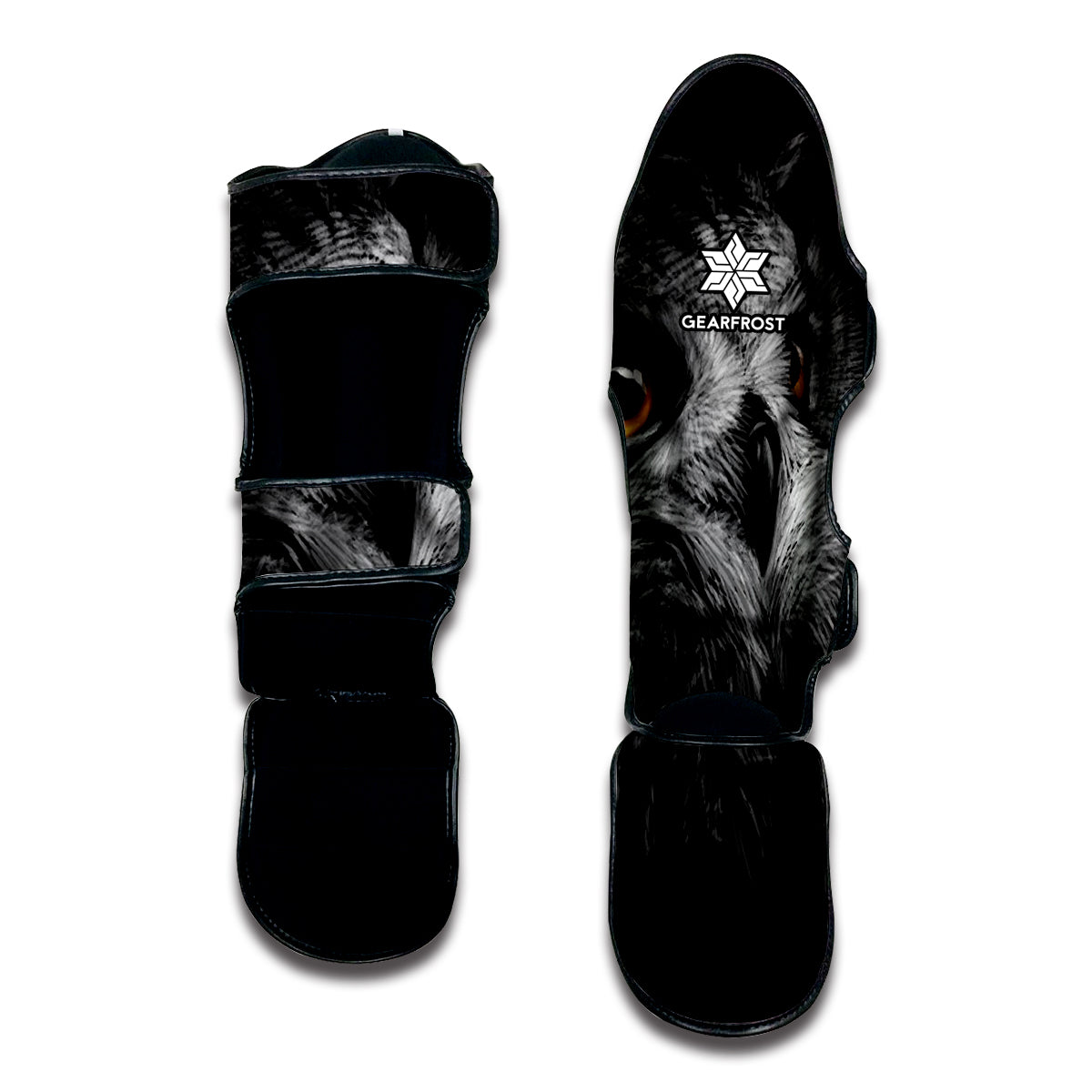 Owl Portrait Print Muay Thai Shin Guard