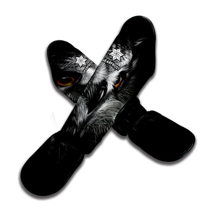 Owl Portrait Print Muay Thai Shin Guard
