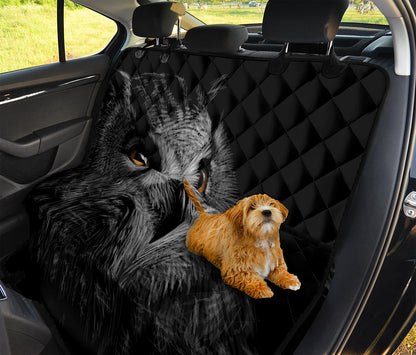Owl Portrait Print Pet Car Back Seat Cover