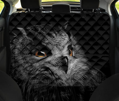 Owl Portrait Print Pet Car Back Seat Cover