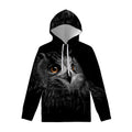 Owl Portrait Print Pullover Hoodie