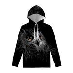 Owl Portrait Print Pullover Hoodie