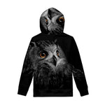 Owl Portrait Print Pullover Hoodie