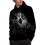 Owl Portrait Print Pullover Hoodie