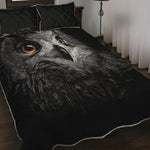 Owl Portrait Print Quilt Bed Set