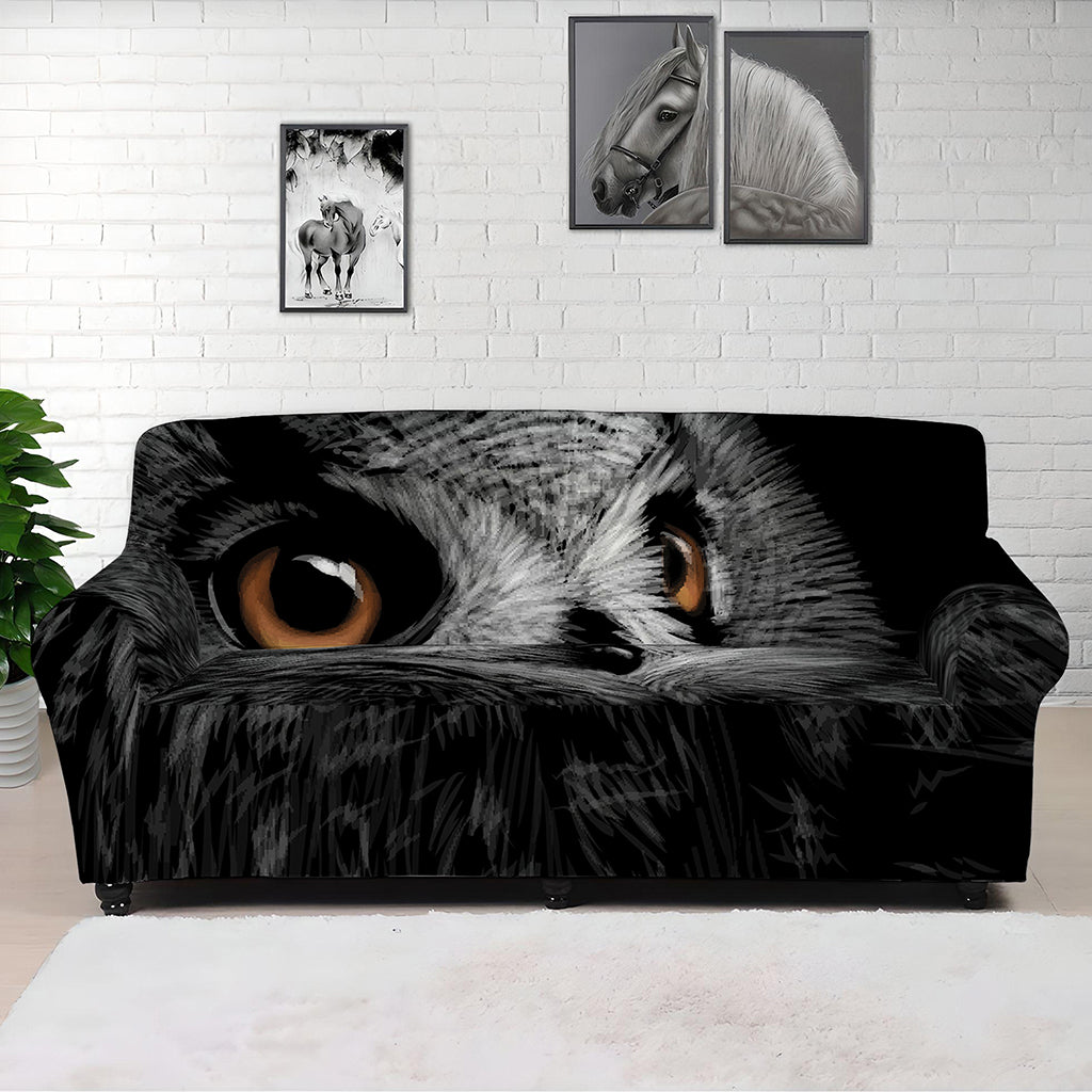 Owl Portrait Print Sofa Cover