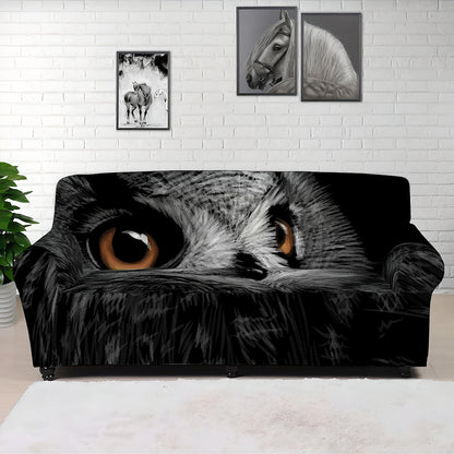 Owl Portrait Print Sofa Cover