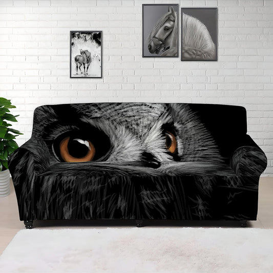 Owl Portrait Print Sofa Cover