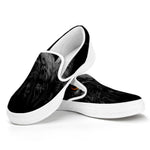 Owl Portrait Print White Slip On Shoes