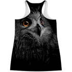 Owl Portrait Print Women's Racerback Tank Top