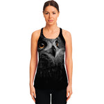 Owl Portrait Print Women's Racerback Tank Top