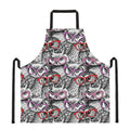 Owl With Glasses Pattern Print Apron