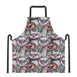 Owl With Glasses Pattern Print Apron