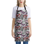 Owl With Glasses Pattern Print Apron