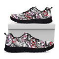 Owl With Glasses Pattern Print Black Running Shoes