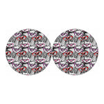 Owl With Glasses Pattern Print Car Coasters