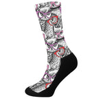 Owl With Glasses Pattern Print Crew Socks