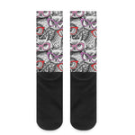 Owl With Glasses Pattern Print Crew Socks