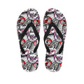 Owl With Glasses Pattern Print Flip Flops