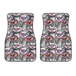 Owl With Glasses Pattern Print Front Car Floor Mats