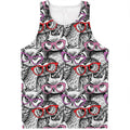 Owl With Glasses Pattern Print Men's Tank Top