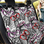 Owl With Glasses Pattern Print Pet Car Back Seat Cover