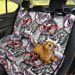 Owl With Glasses Pattern Print Pet Car Back Seat Cover