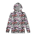 Owl With Glasses Pattern Print Pullover Hoodie