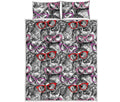Owl With Glasses Pattern Print Quilt Bed Set