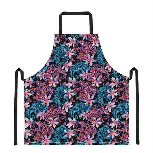 Paisley And Floral Pattern Print Apron