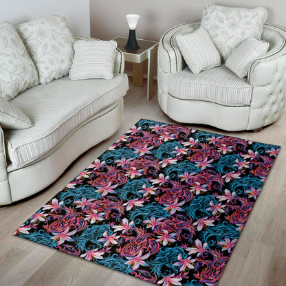 Paisley And Floral Pattern Print Area Rug
