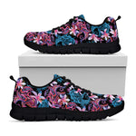 Paisley And Floral Pattern Print Black Sneakers