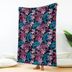 Paisley And Floral Pattern Print Blanket