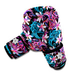 Paisley And Floral Pattern Print Boxing Gloves