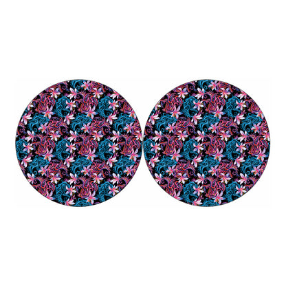 Paisley And Floral Pattern Print Car Coasters