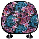 Paisley And Floral Pattern Print Car Headrest Covers
