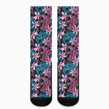Paisley And Floral Pattern Print Crew Socks