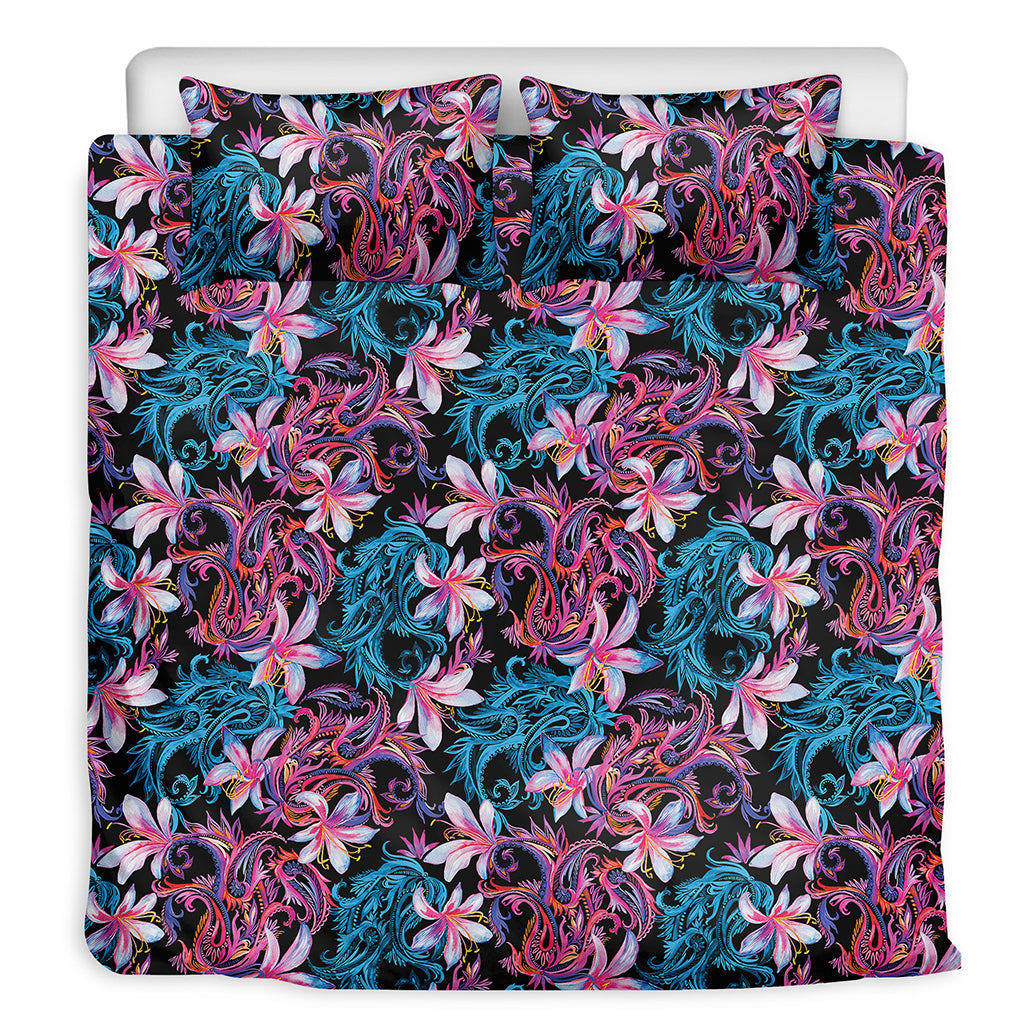 Paisley And Floral Pattern Print Duvet Cover Bedding Set